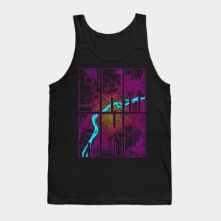 Bamako, Mali City Map Typography - Neon Tank Top